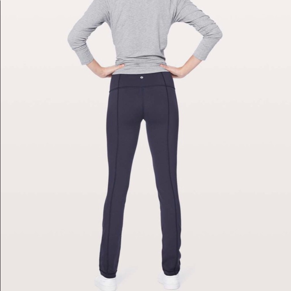 NEW LULULEMON NAVY BLUE skinny groove ll pants